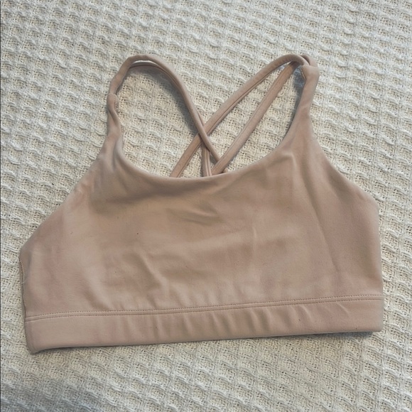 Athleta Soft Pink Sports Bra with Cross-Back Straps - Picture 1 of 2